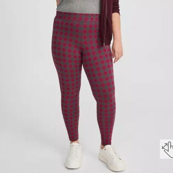 Torrid Grey and Red full leggings - New - Picture 1 of 2